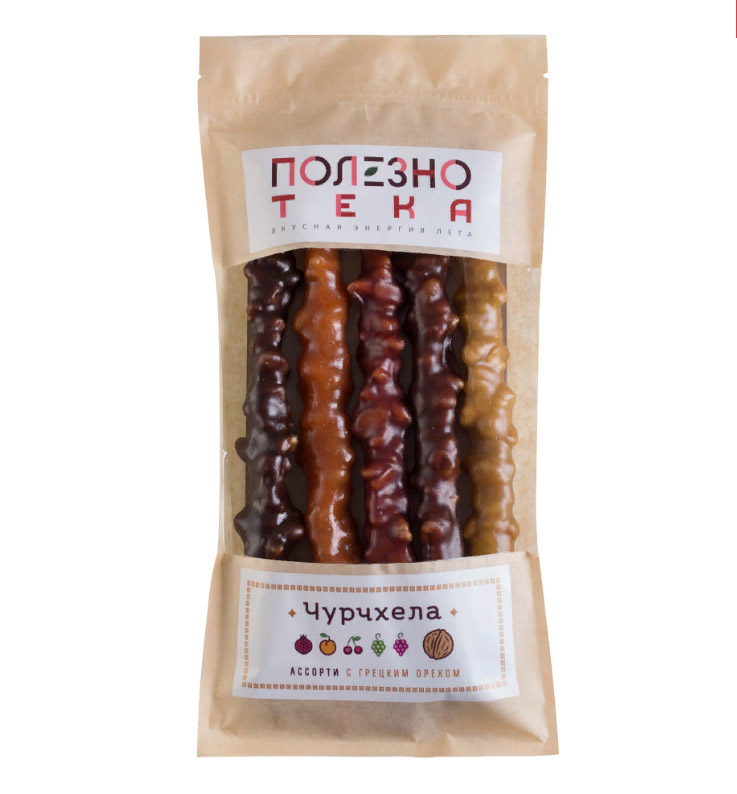 Ассорти с грецким орехом (абрикос, вишня, гранат, светлый виноград, тёмный виноград) 450гр 5шт.