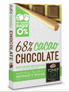 Горький шоколад Лайт без сахара 68% 90гр Томер