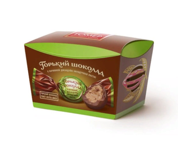 Шоколад фасованный Горький шар 150гр с джандуйя (фундук) Томер (слайдер)