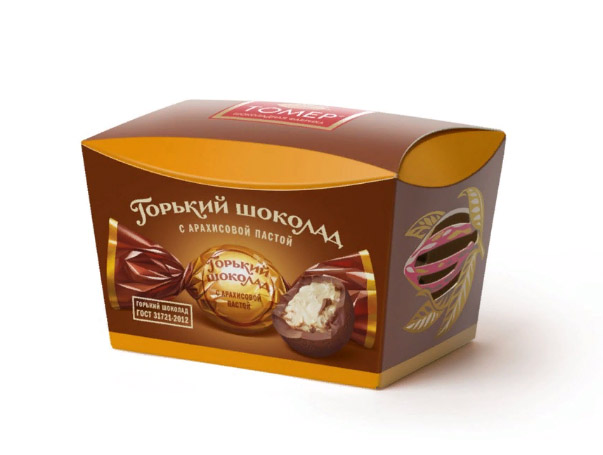 Шоколад фасованный Горький шар 150гр с ореховой пастой Томер (слайдер)